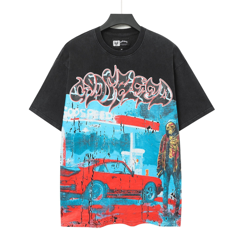 Godspeed Washed Black Rock Graphic T-Shirt ¡ª hero