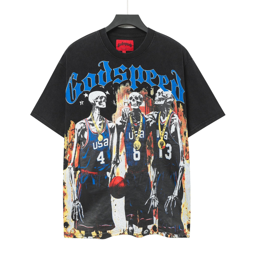 Godspeed Washed Black Rock Graphic T-Shirt ¡ª hero
