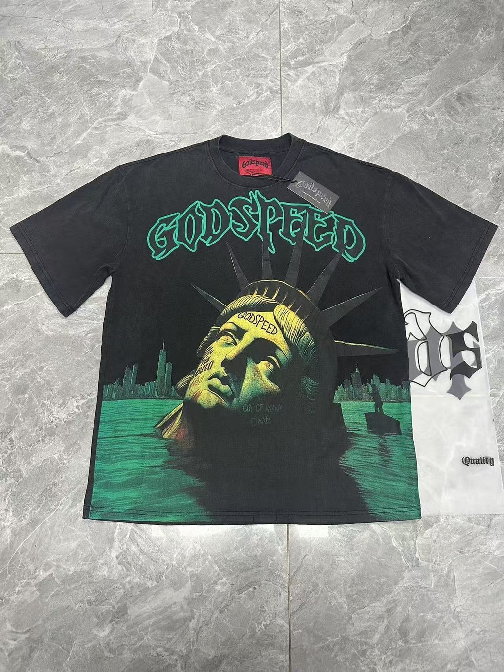 Godspeed Washed Black Rock Graphic T-Shirt ¡ª context