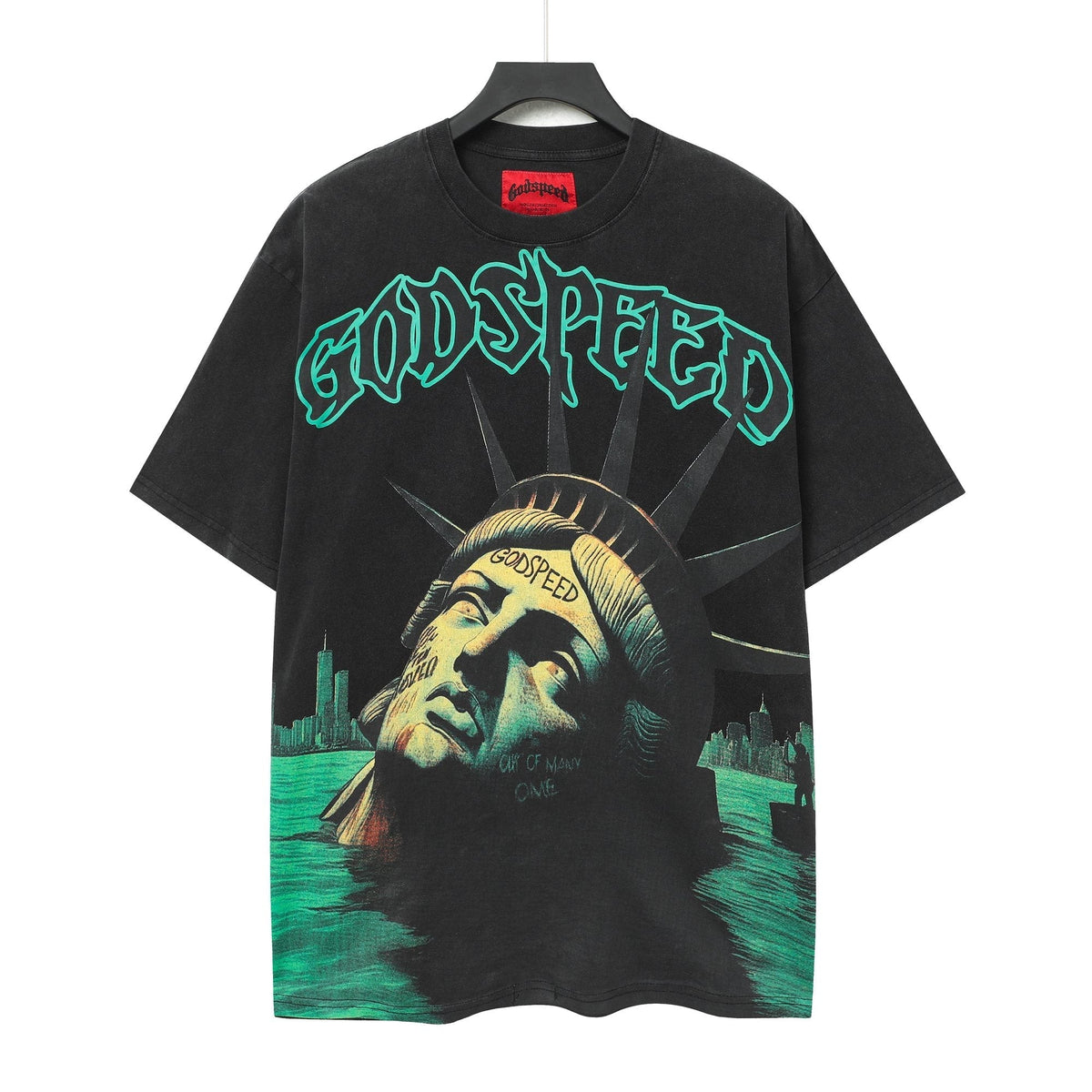 Godspeed Washed Black Rock Graphic T-Shirt ¡ª hero