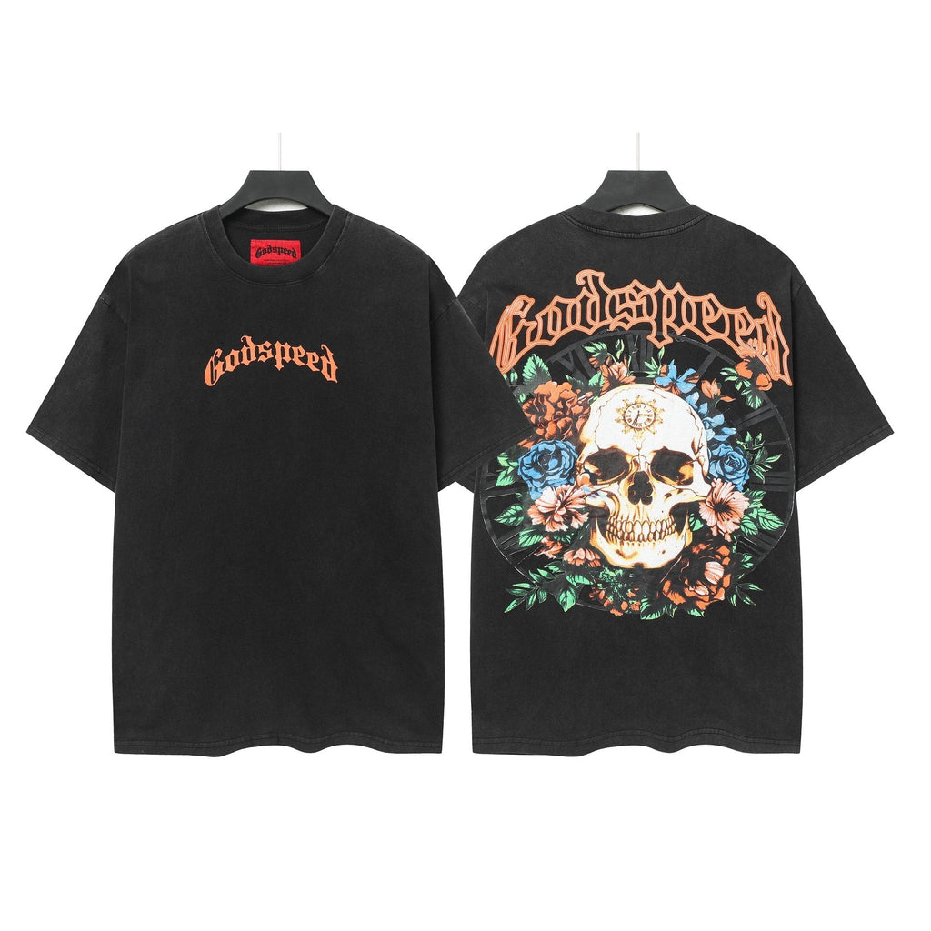 Godspeed Skull & Floral Graphic Short-Sleeve T-Shirt ¡ª hero