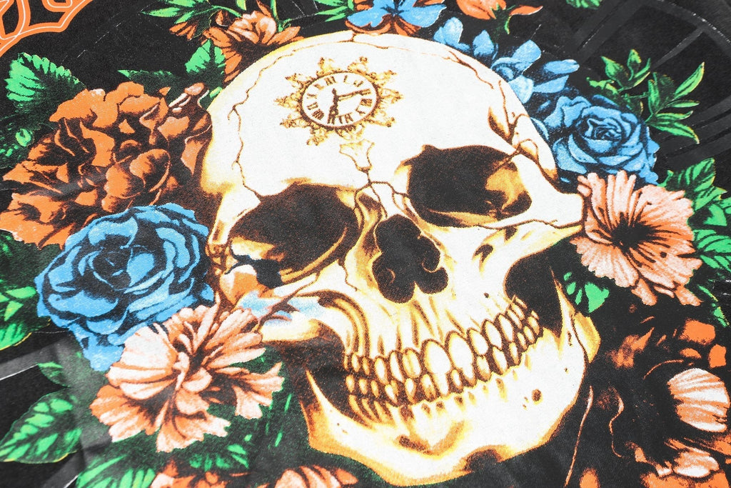 Godspeed Skull & Floral Graphic Short-Sleeve T-Shirt ¡ª detail