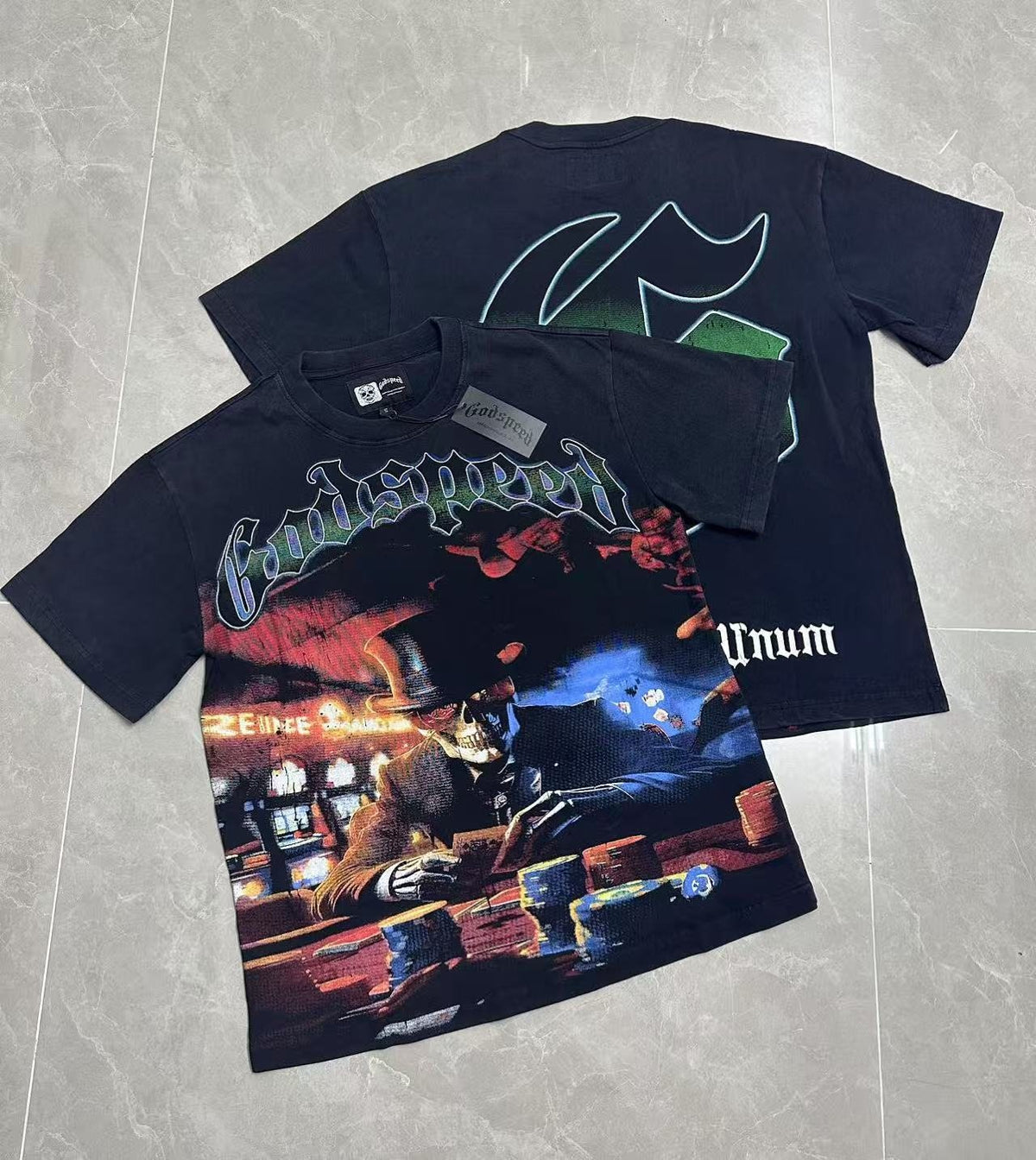 Godspeed Casino Skeleton Graphic T-Shirt ¡ª context