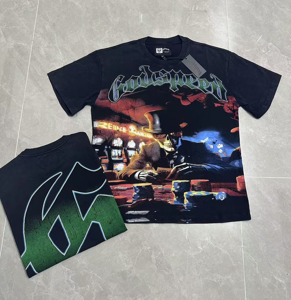 Godspeed Casino Skeleton Graphic T-Shirt ¡ª context