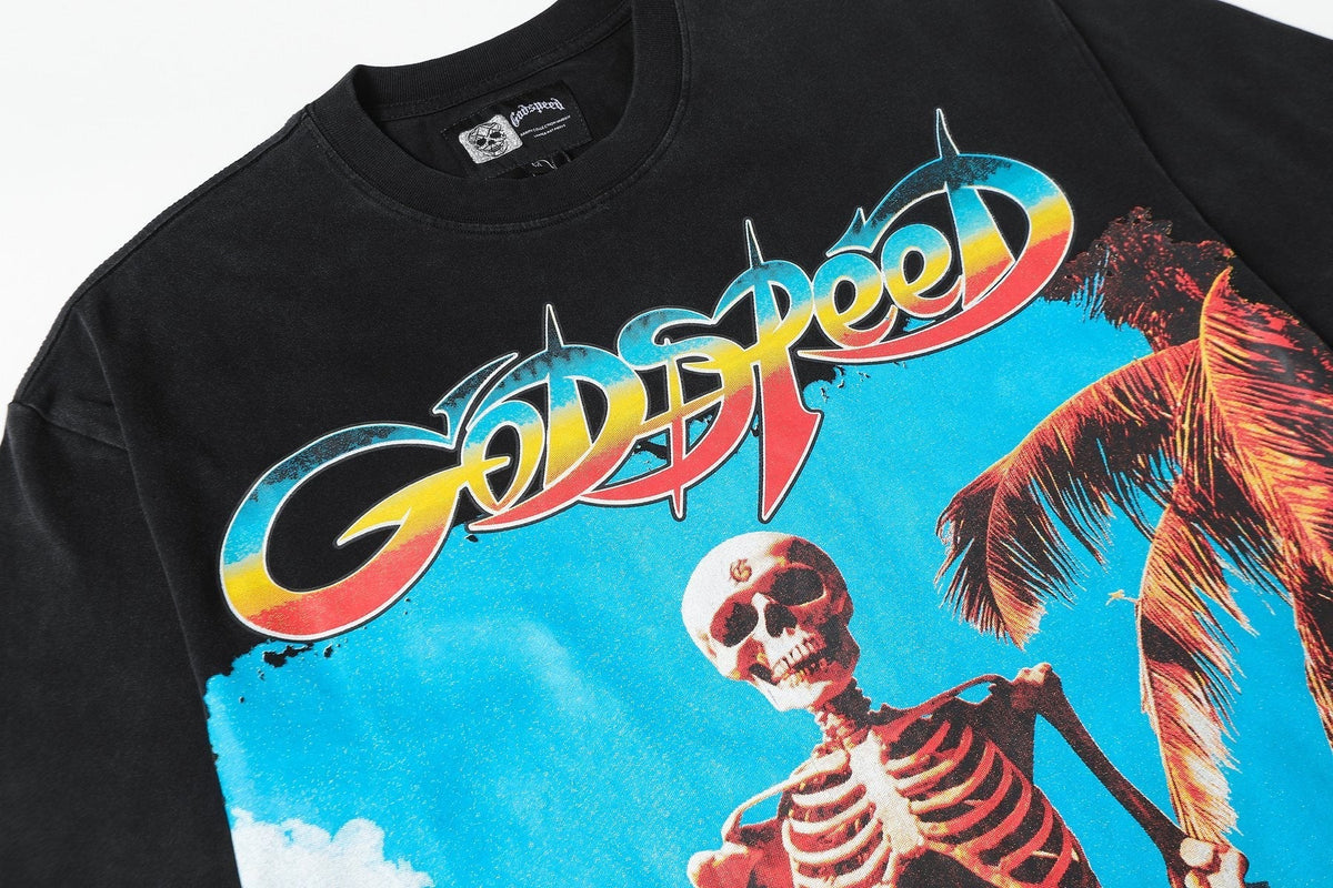 Godspeed Skeleton Surfer Graphic T-Shirt ¡ª detail