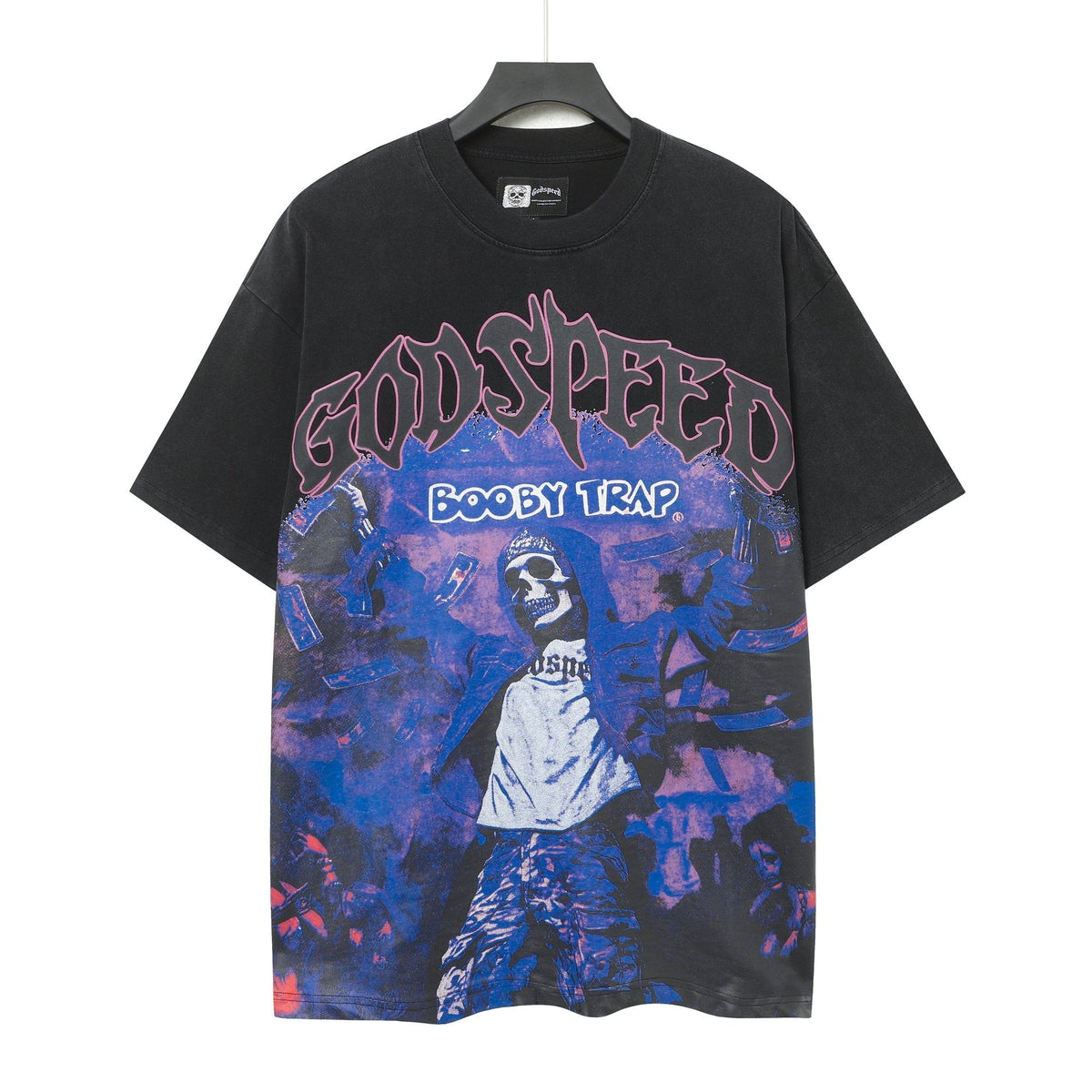 Godspeed Booby Trap Washed Black Graphic T-Shirt ¡ª hero
