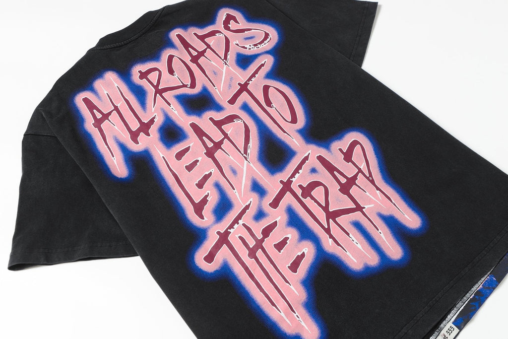 Godspeed Booby Trap Washed Black Graphic T-Shirt ¡ª detail