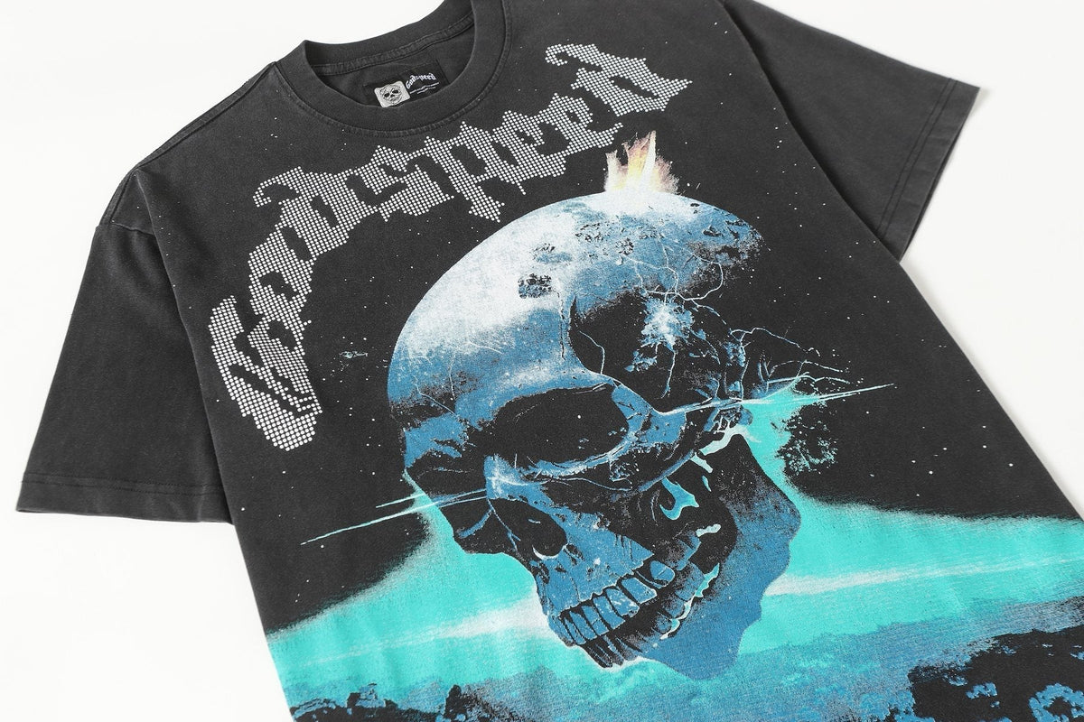Godspeed Blue Skull Graphic T-Shirt ¡ª detail