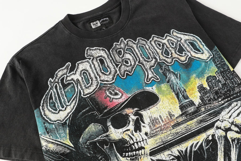 Godspeed Skull City Graphic T-Shirt ¡ª detail