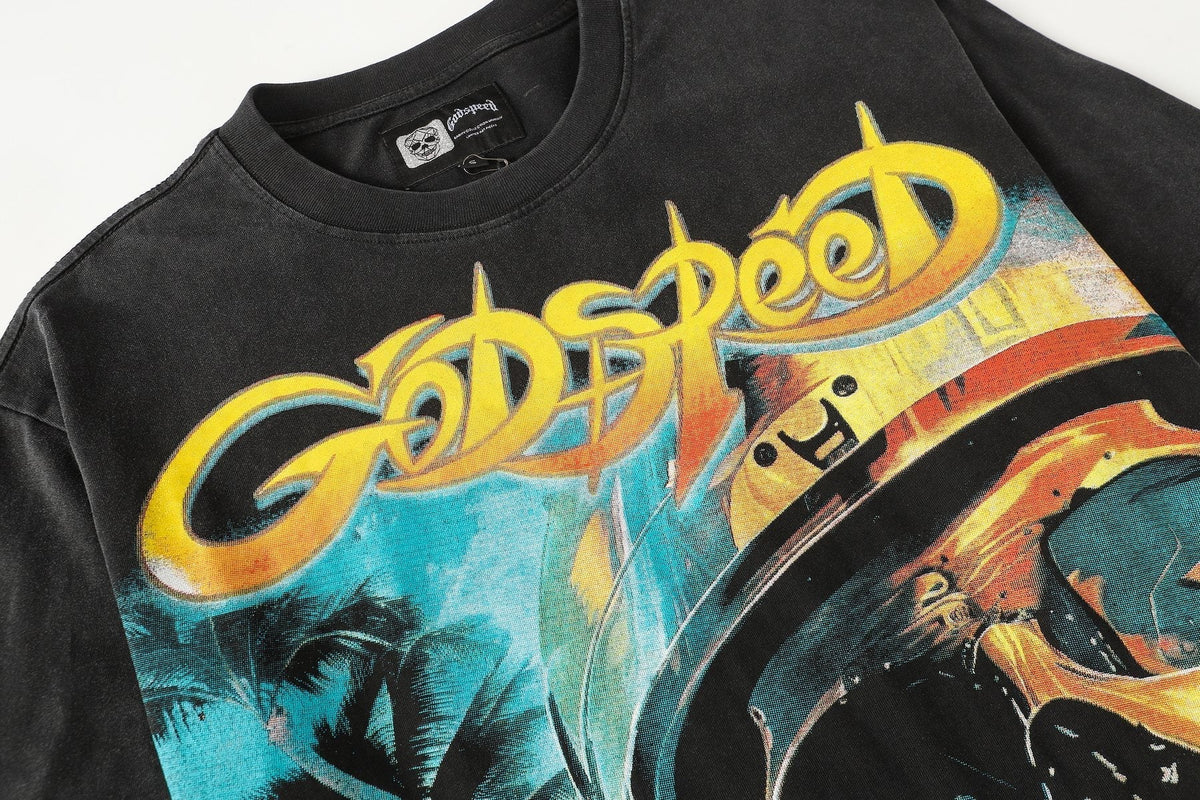 Godspeed Racing Skull Graphic T-Shirt ¡ª detail