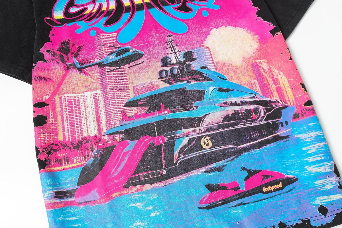 Godspeed Yacht Graphic T-Shirt ¡ª detail