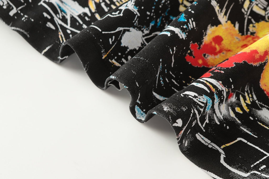 Godspeed Spooky Invasion Skeleton Graphic T-Shirt ¡ª fabric_closeup