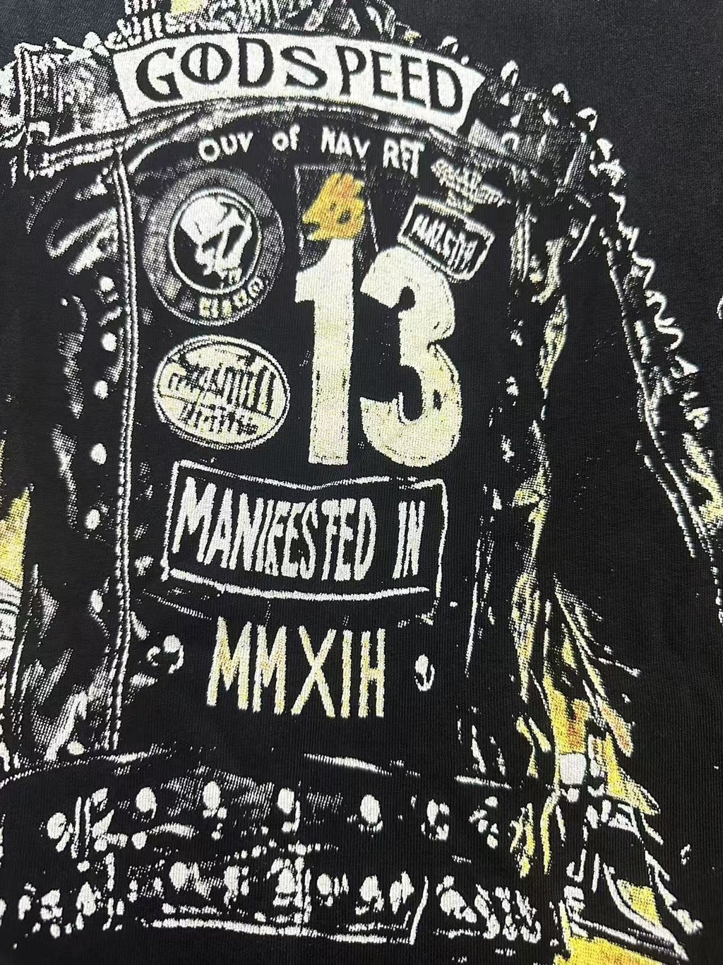 Godspeed Motorcycle Graphic Washed T-Shirt ¡ª detail