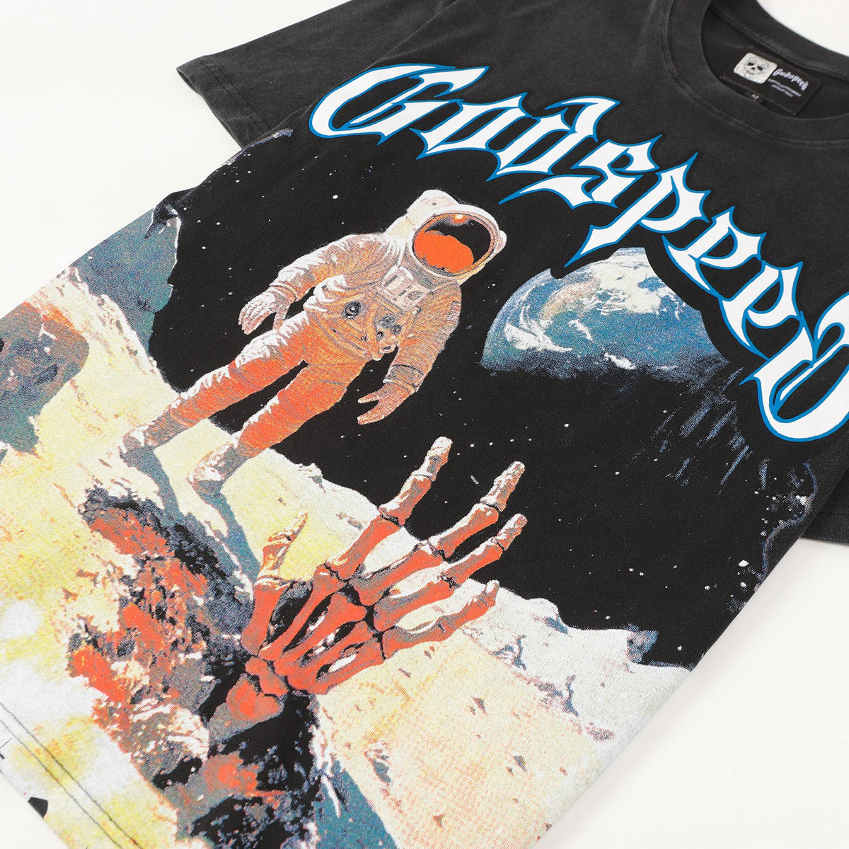 Godspeed Astronaut Back Print Washed Graphic T-Shirt ¡ª detail