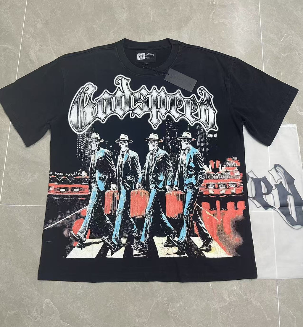 Godspeed Don¡¯t Fade Away Washed Graphic T-Shirt ¡ª front