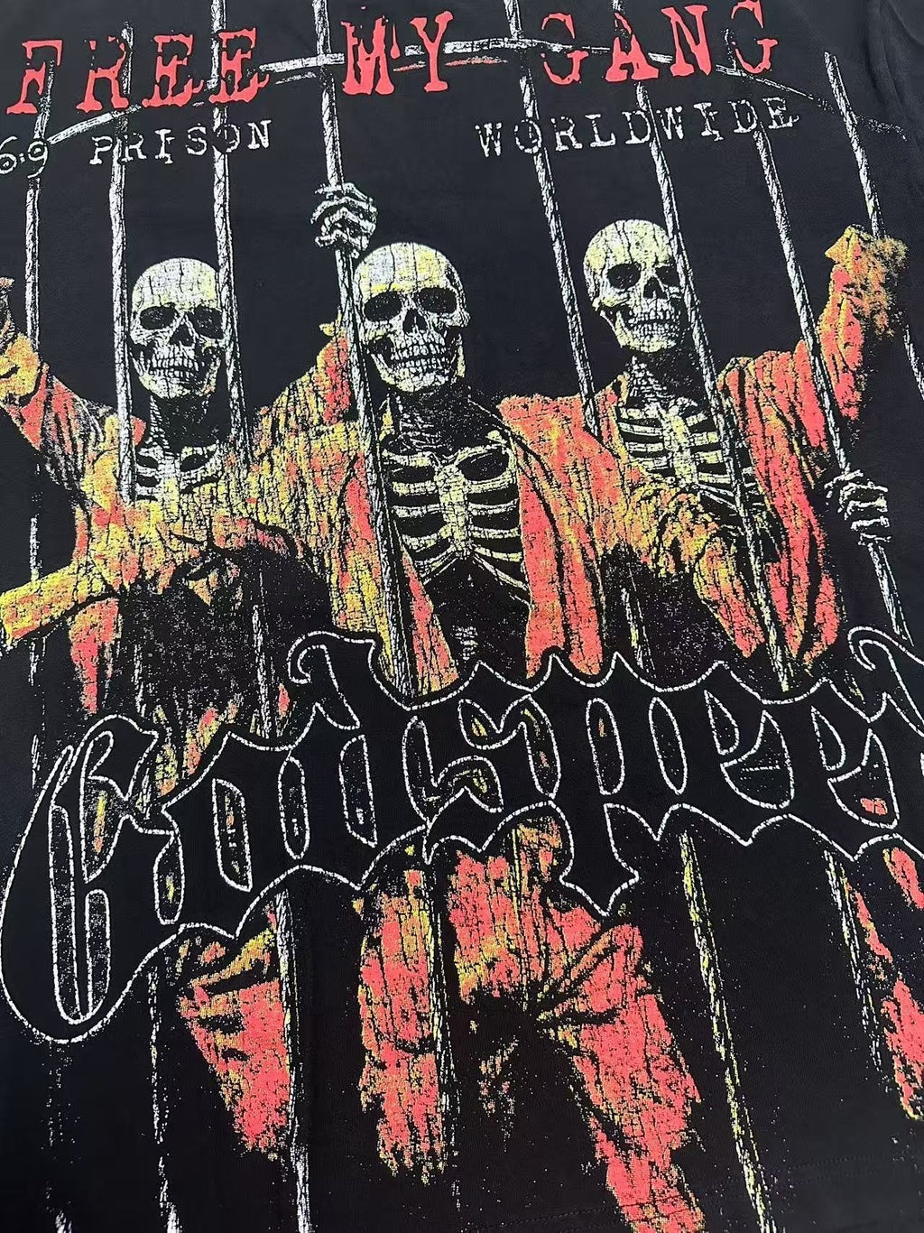 Godspeed Skeleton Prison Graphic T-Shirt ¡ª detail