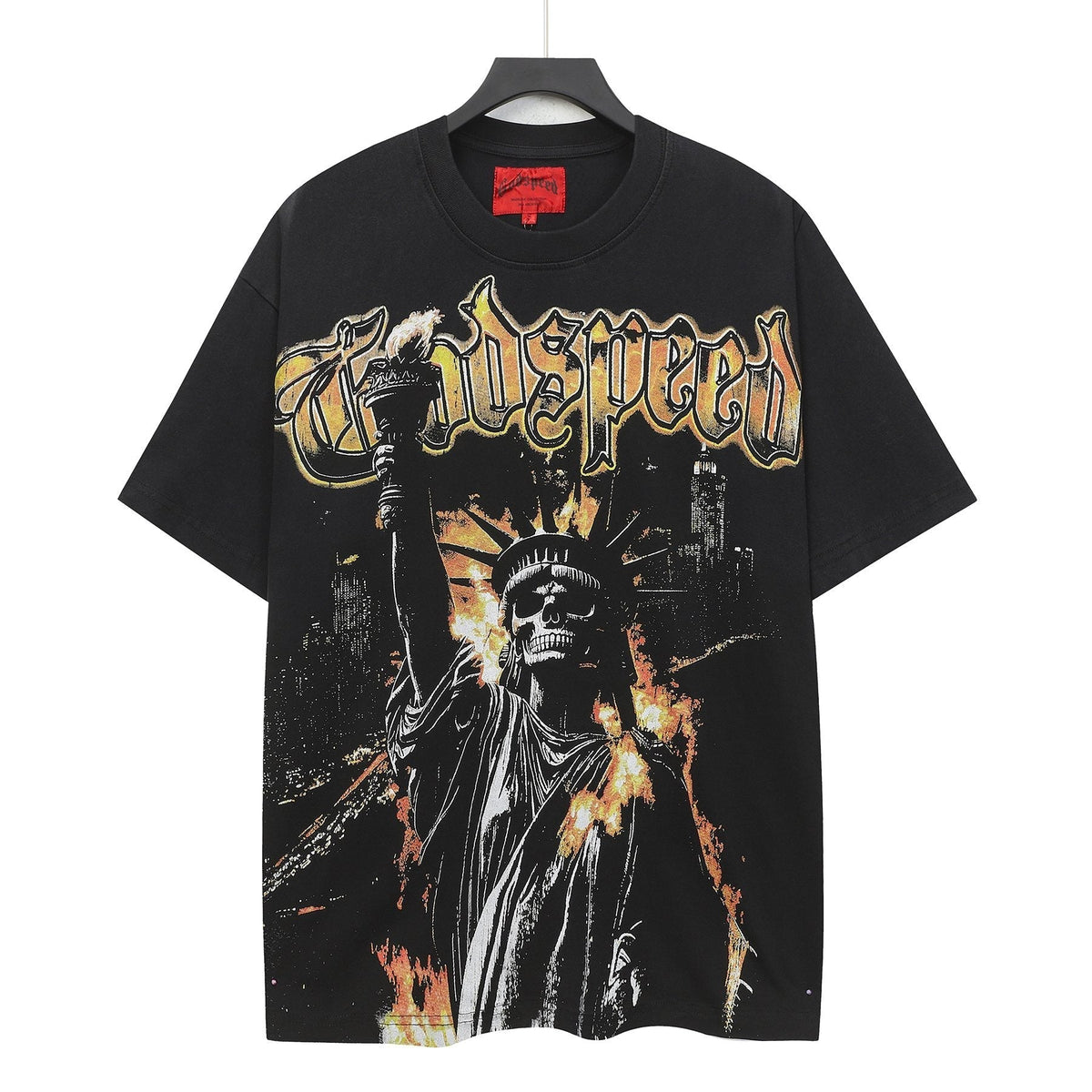 Godspeed Washed Black Statue Graphic T-Shirt ¡ª hero