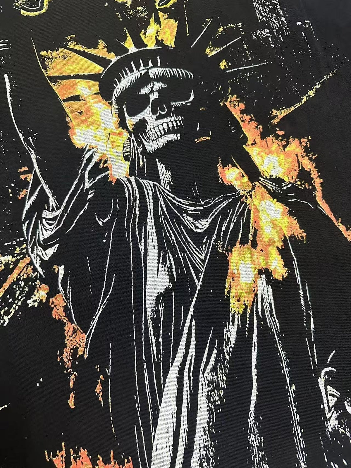Godspeed Washed Black Statue Graphic T-Shirt ¡ª detail