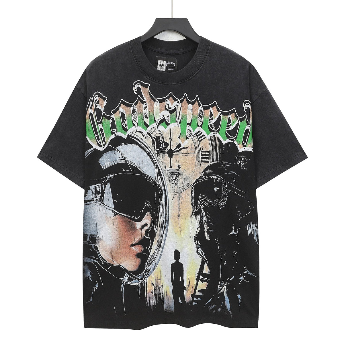 Godspeed Fortuna Astronaut Graphic T-Shirt - Black ¡ª hero