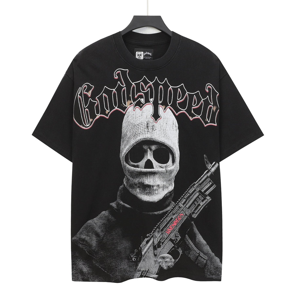 Godspeed Fortis Fortuna Washed Black Graphic T-Shirt ¡ª hero