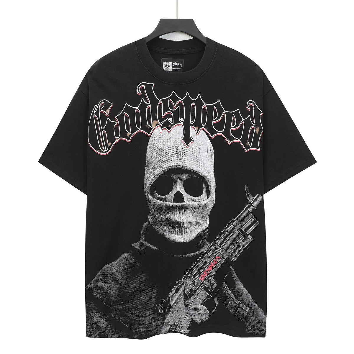 Godspeed Fortis Fortuna Washed Black Graphic T-Shirt ¡ª hero