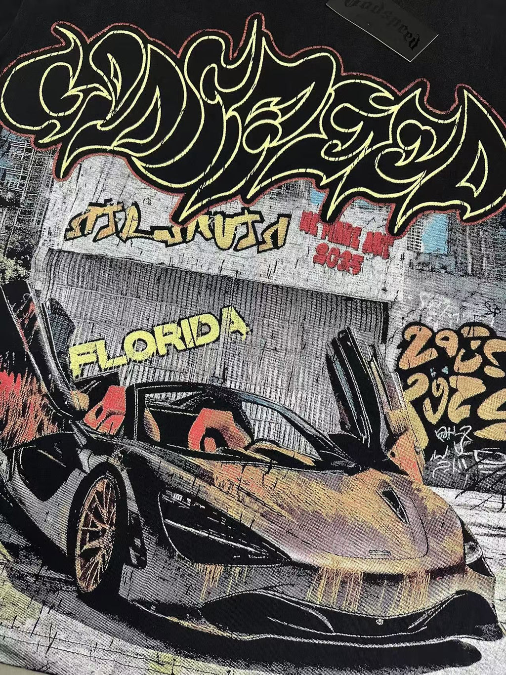 Godspeed Car Graffiti Graphic T-Shirt ¡ª detail