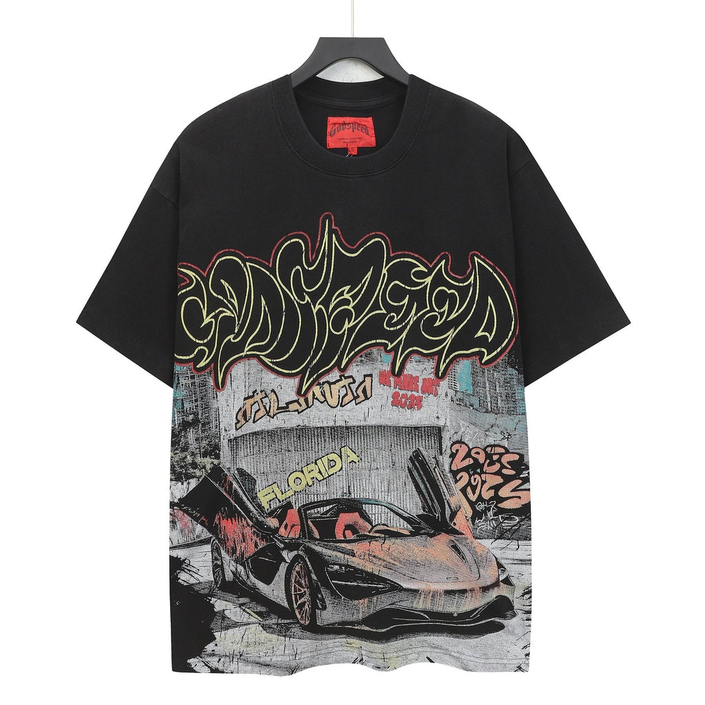 Godspeed Car Graffiti Graphic T-Shirt ¡ª hero
