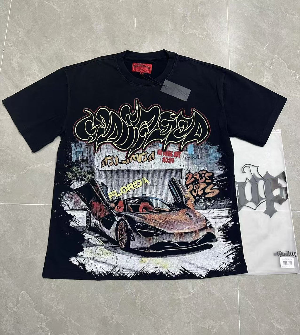 Godspeed Car Graffiti Graphic T-Shirt ¡ª front