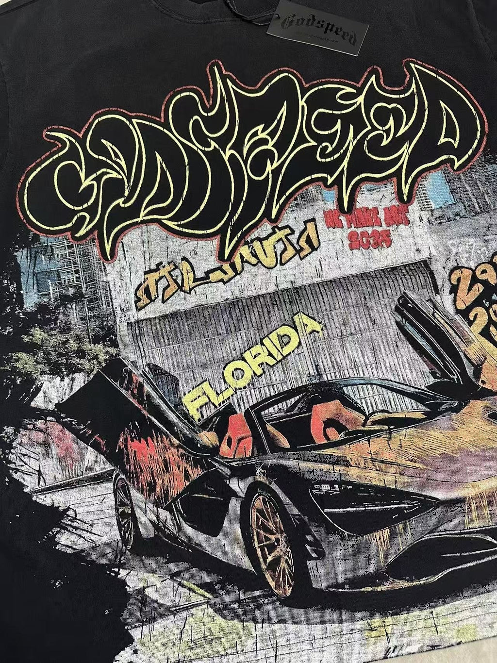 Godspeed Car Graffiti Graphic T-Shirt ¡ª detail