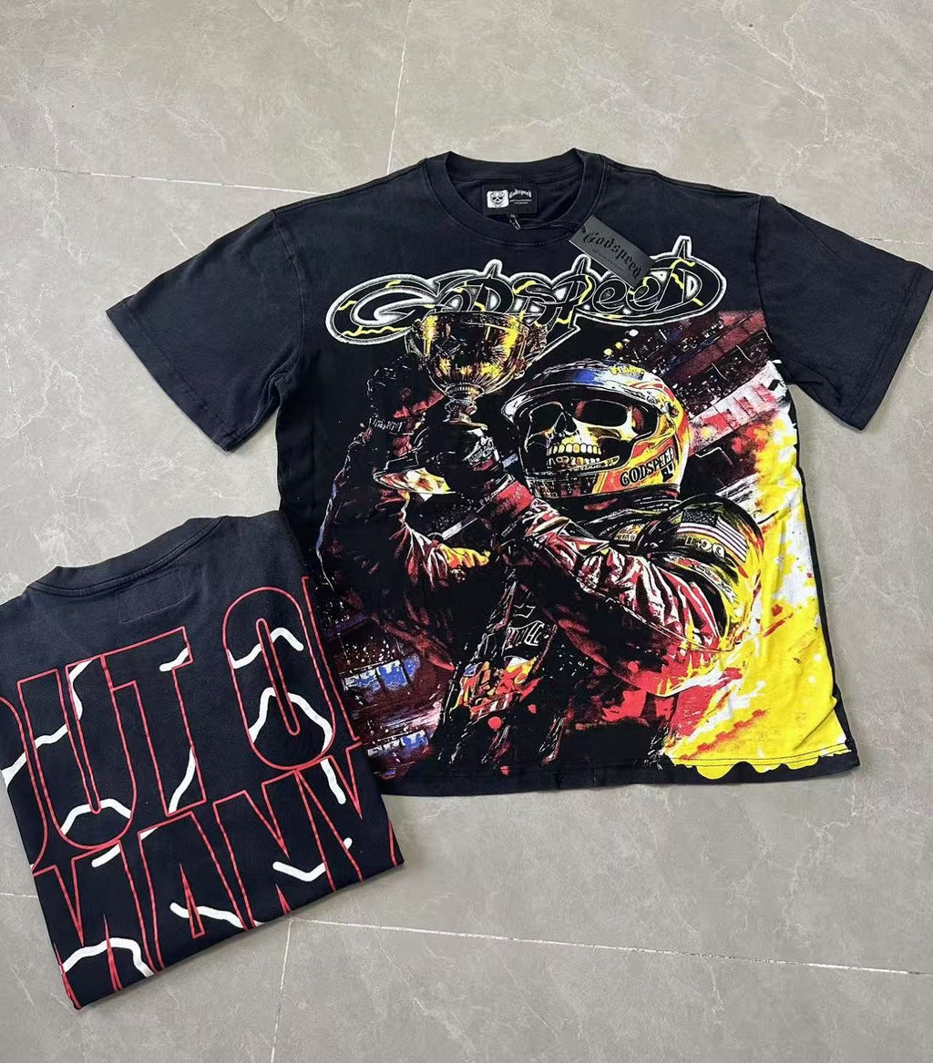 Godspeed Racer Skull Graphic T-Shirt ¡ª context