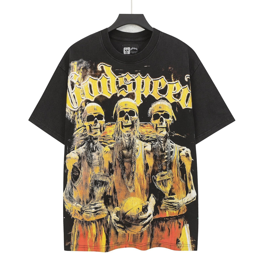 Godspeed Fortis Fortuna Washed Black Graphic T-Shirt ¡ª hero