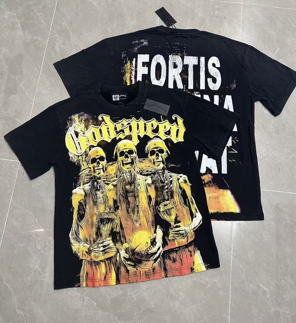 Godspeed Fortis Fortuna Washed Black Graphic T-Shirt ¡ª context