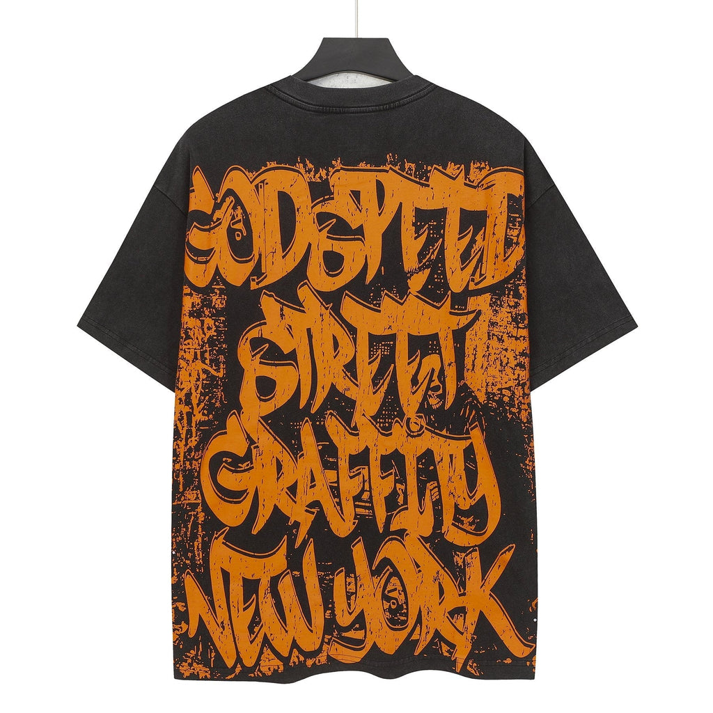 Godspeed Street Graffiti Skeleton Car Graphic T-Shirt ¡ª back
