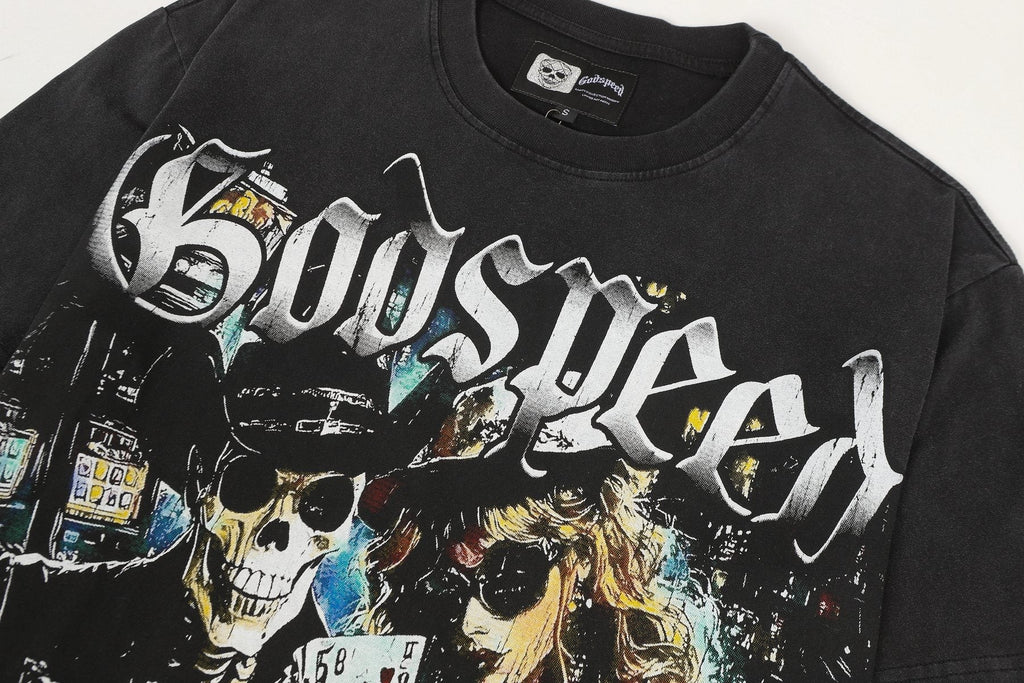 Godspeed Casino Graphic Short-Sleeve T-Shirt ¡ª detail