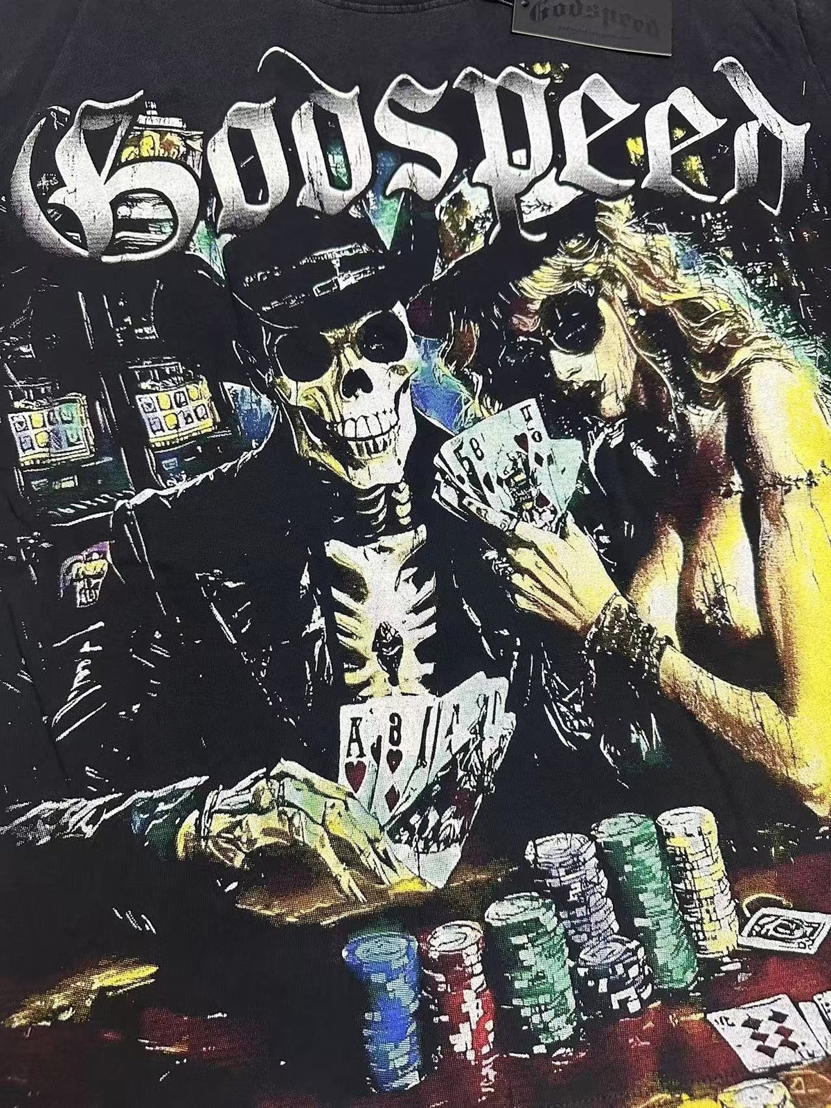 Godspeed Casino Graphic Short-Sleeve T-Shirt ¡ª detail