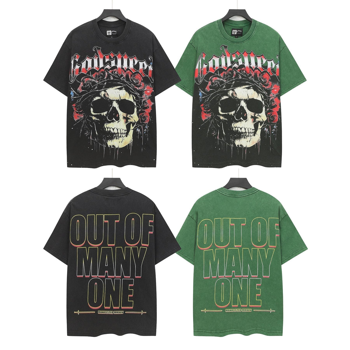 Godspeed Skull & Roses Graphic T-Shirt ¡ª comparison
