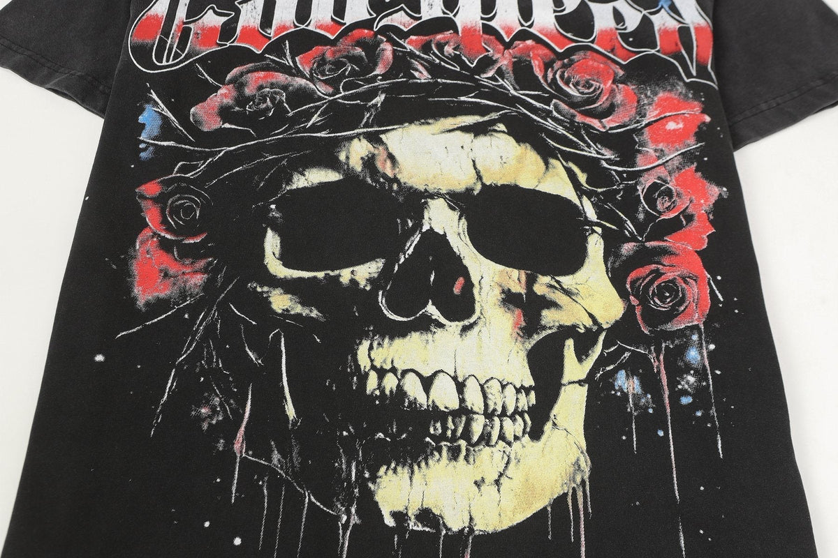Godspeed Skull & Roses Graphic T-Shirt ¡ª detail