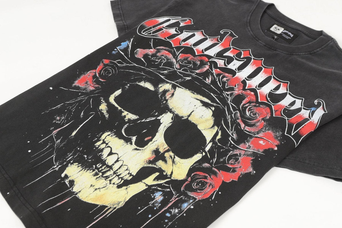 Godspeed Skull & Roses Graphic T-Shirt ¡ª front