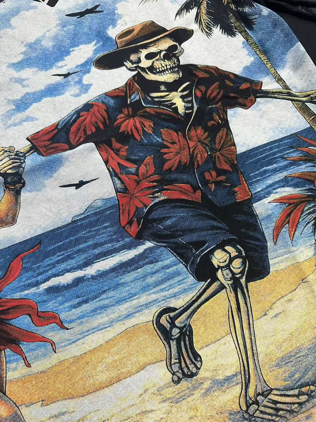 Godspeed Beach Skeleton Graphic T-Shirt ¡ª detail