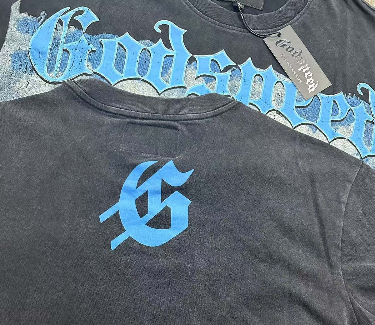 Godspeed Washed Black Rock Graphic T-Shirt ¡ª detail