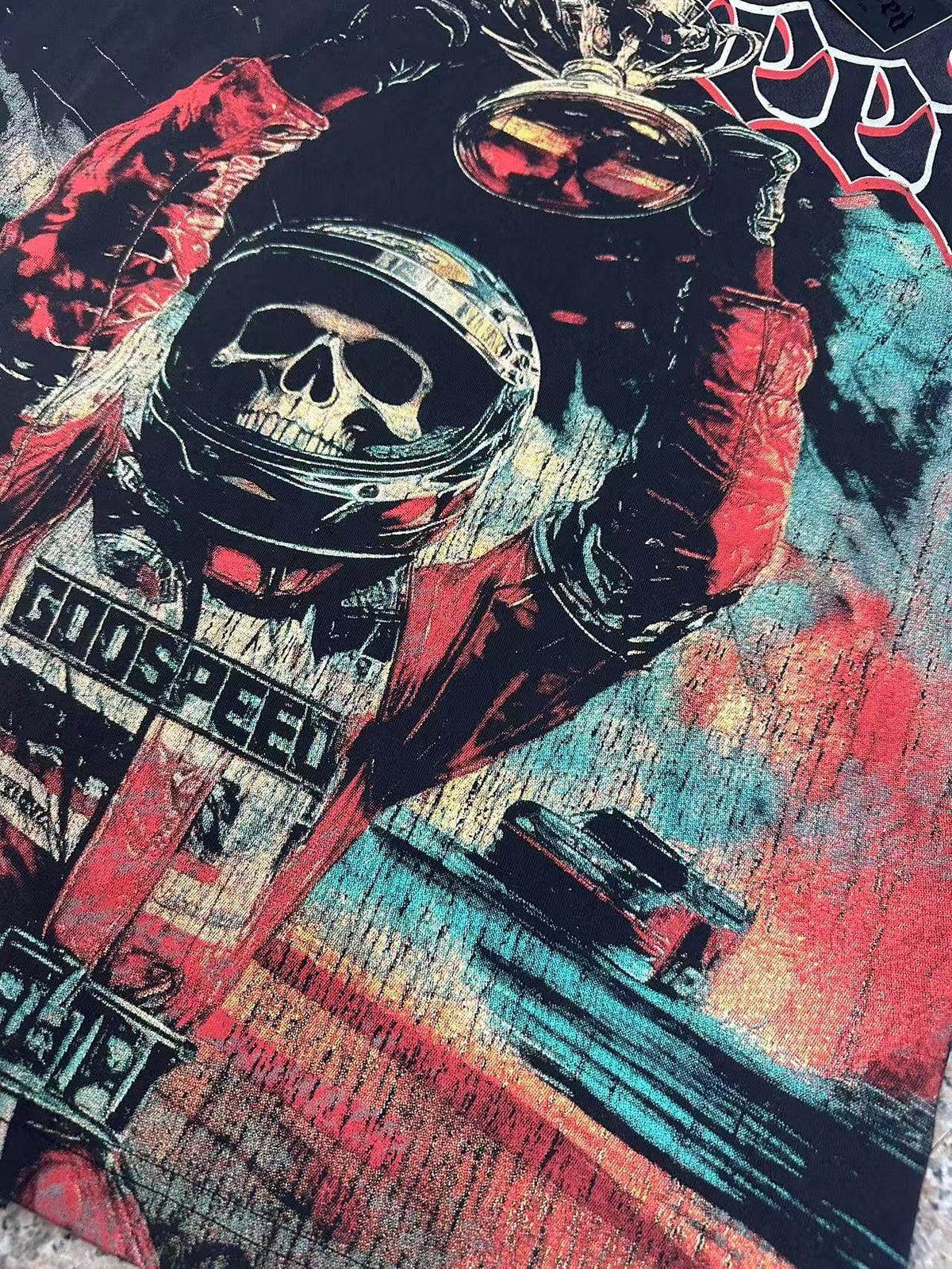 Godspeed Racing Skull Graphic T-Shirt ¡ª detail