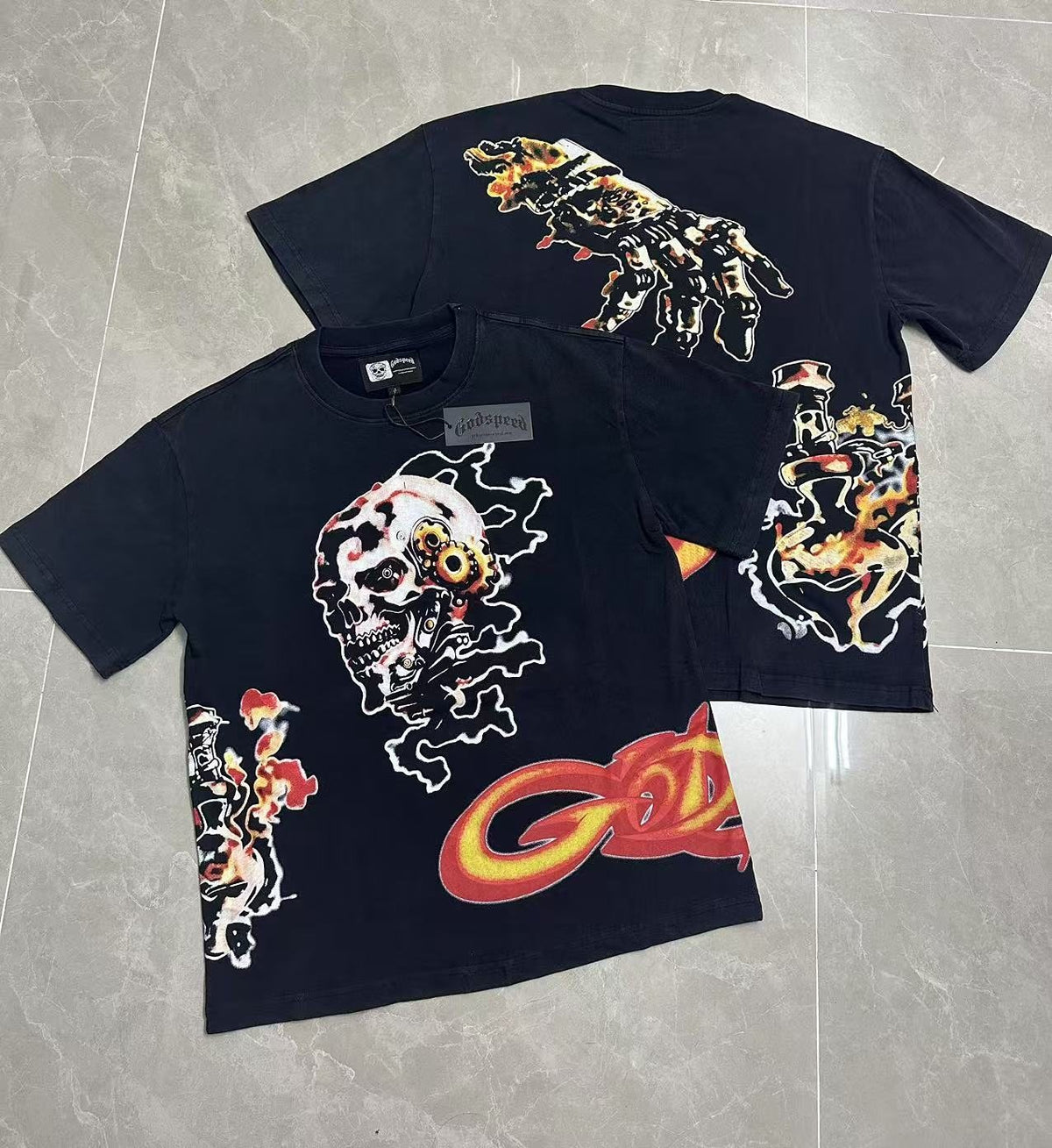 Godspeed Skull Graphic Short-Sleeve T-Shirt ¡ª context