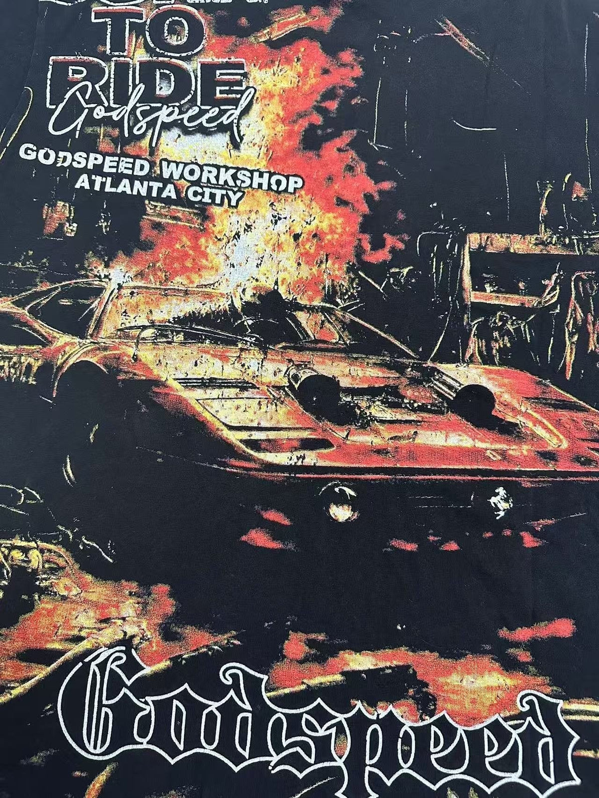 Godspeed Born to Ride Graphic T-Shirt ¡ª detail