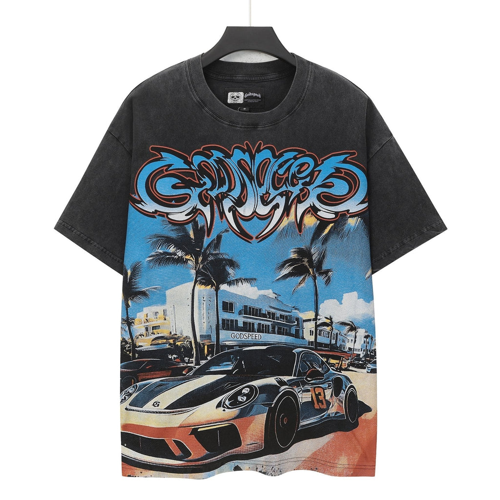 Godspeed Washed Black Car & Sun-Eye Graphic T-Shirt ¡ª hero