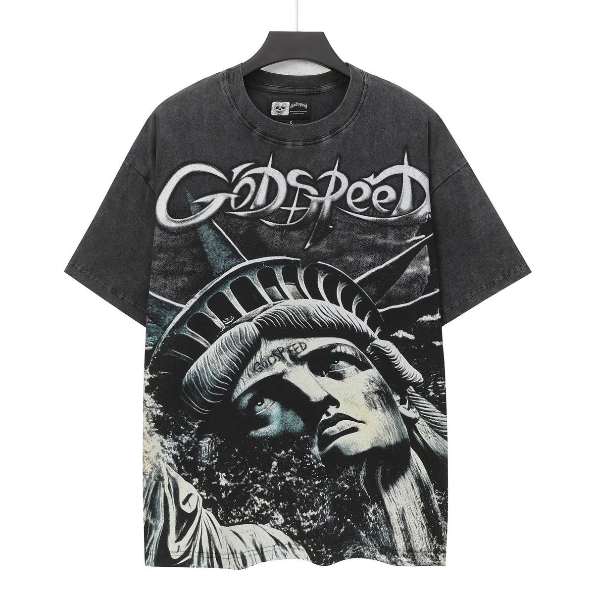 Godspeed Statue of Liberty Washed Graphic T-Shirt ¡ª hero