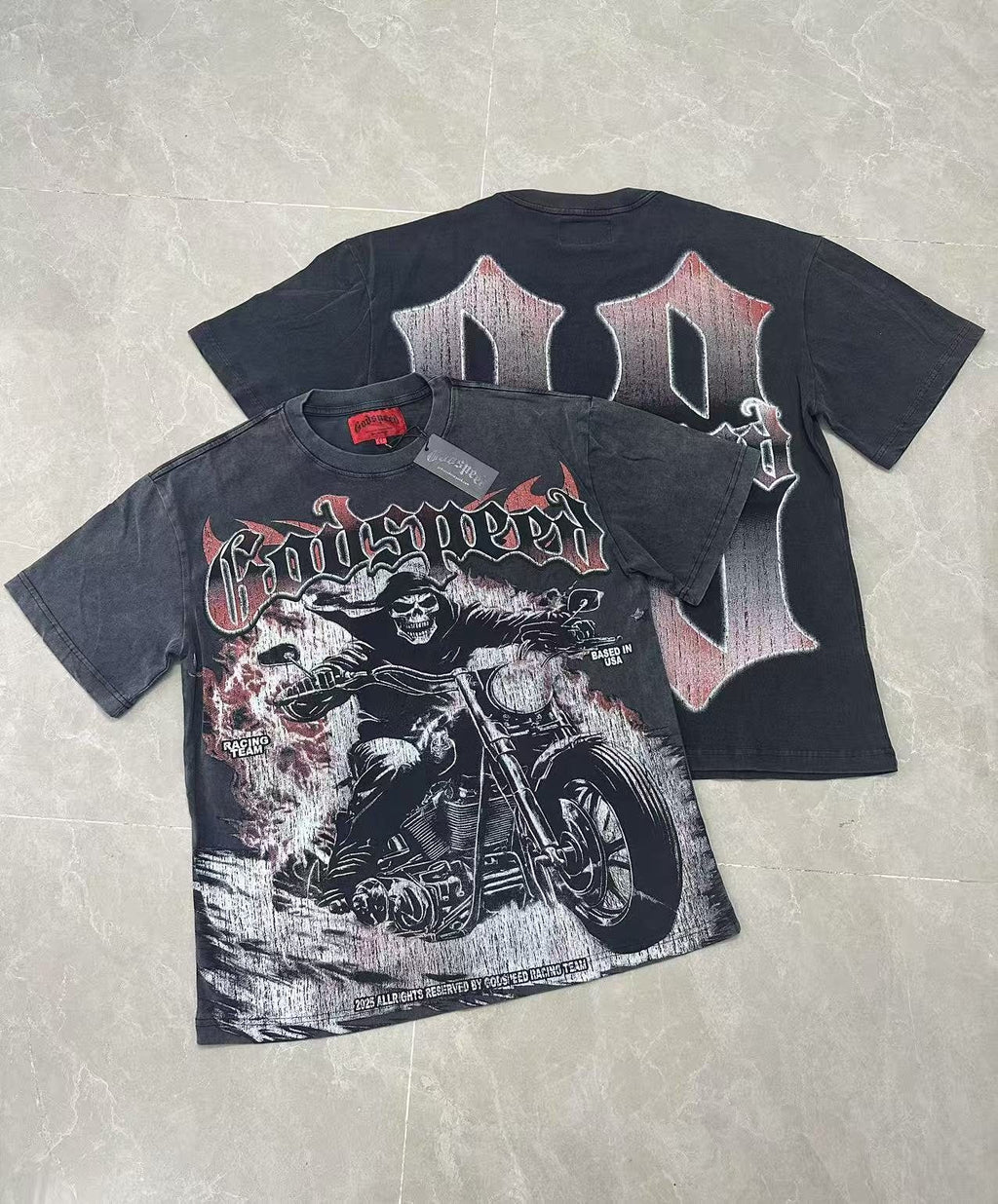 Godspeed Racing Team Washed Black Graphic T-Shirt ¡ª context