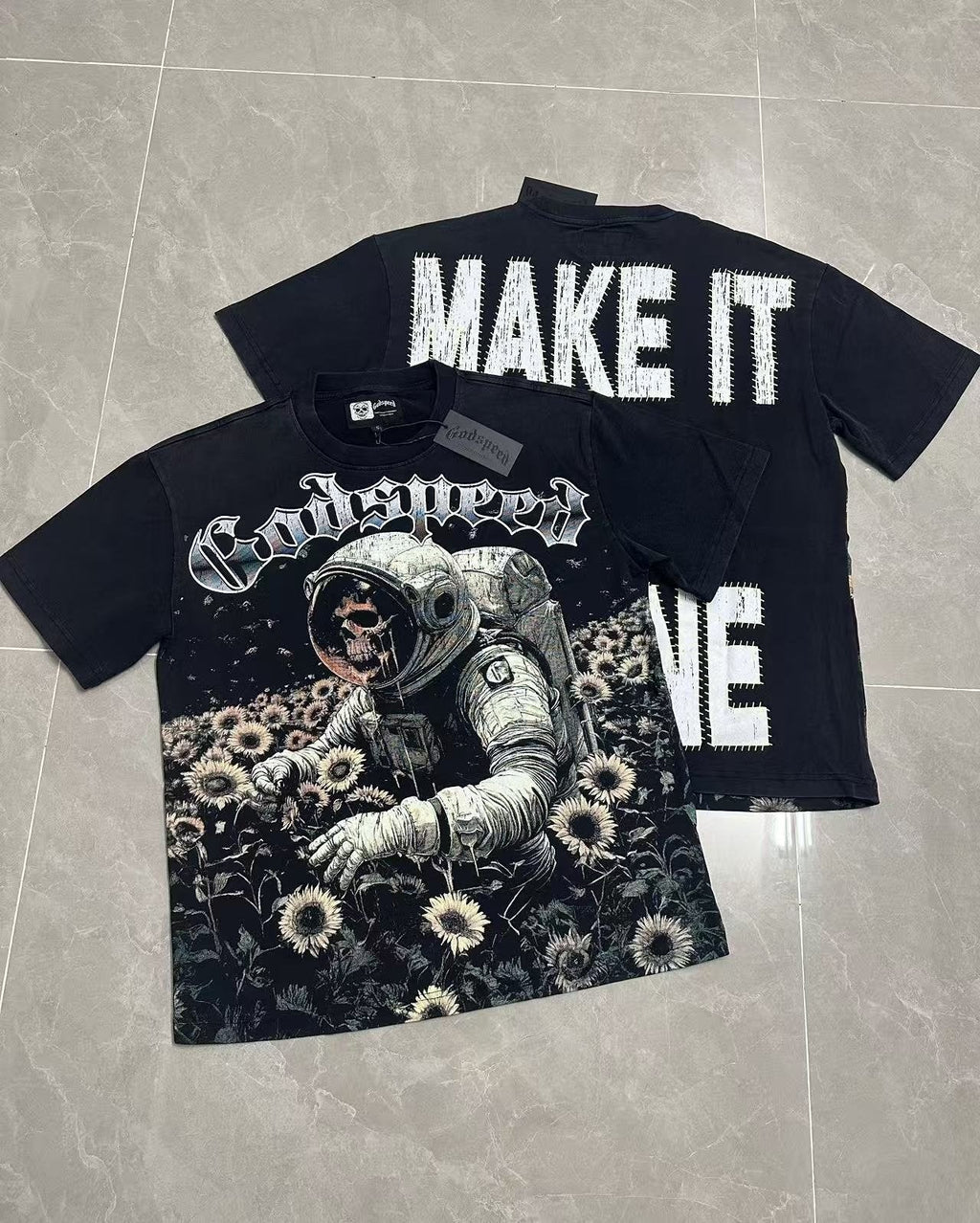 Godspeed Astronaut Sunflower Graphic T-Shirt ¡ª context