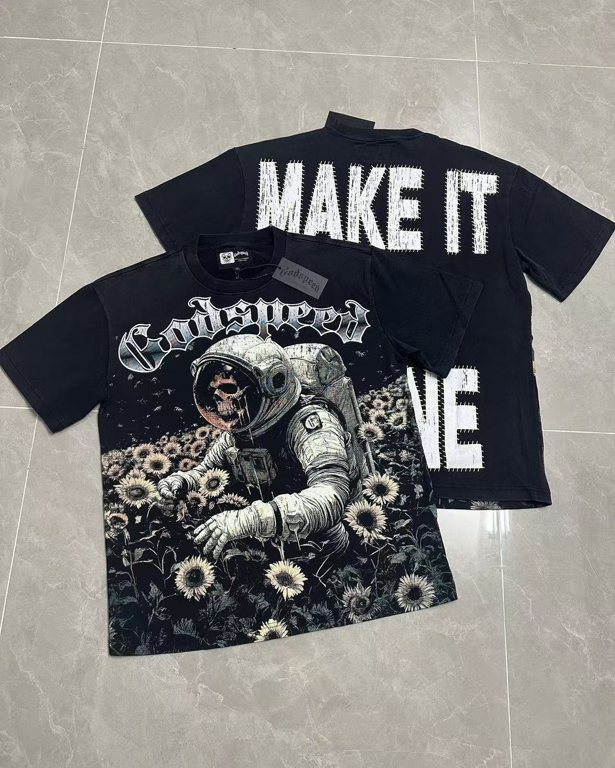 Godspeed Astronaut Sunflower Graphic T-Shirt ¡ª context