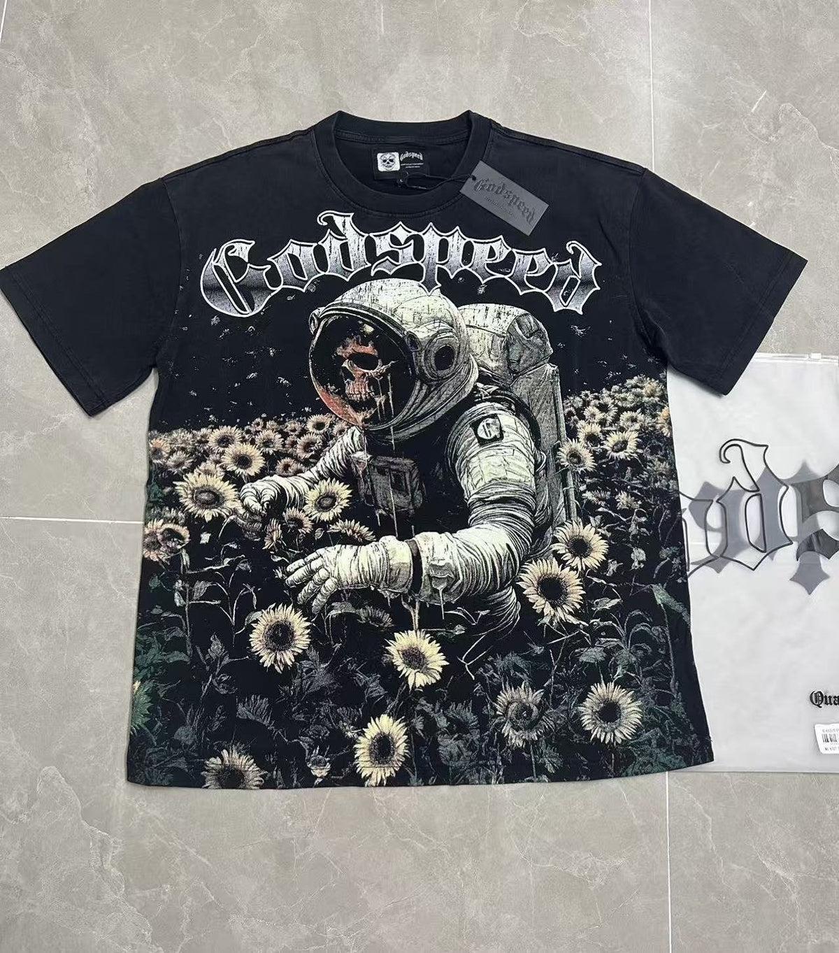 Godspeed Astronaut Sunflower Graphic T-Shirt ¡ª front