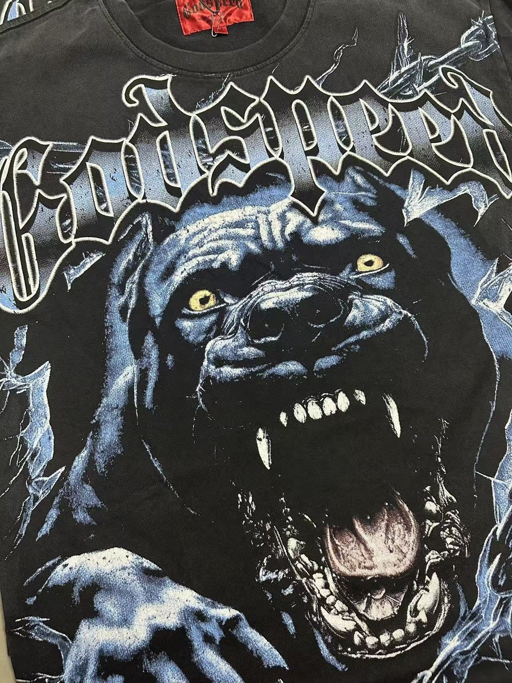 Godspeed Panther Graphic Washed Black T-Shirt ¡ª detail